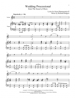 page one of Wedding Processional (from The Sound of Music) (Violin and Piano)