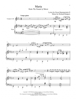 page one of Maria (from The Sound of Music) (Trumpet and Piano)