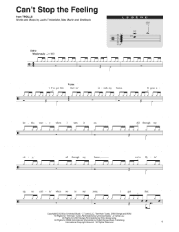 page one of Can't Stop The Feeling! (Drums Transcription)