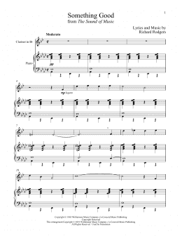 page one of Something Good (from The Sound of Music) (Clarinet and Piano)