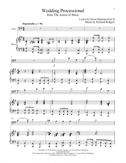 page one of Wedding Processional (from The Sound of Music) (Cello and Piano)