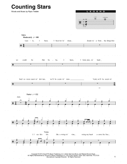 page one of Counting Stars (Drums Transcription)