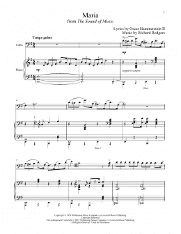page one of Maria (from The Sound of Music) (Cello and Piano)