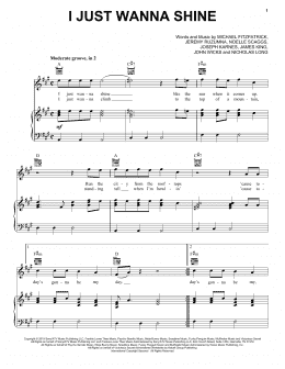 page one of I Just Wanna Shine (Piano, Vocal & Guitar Chords (Right-Hand Melody))