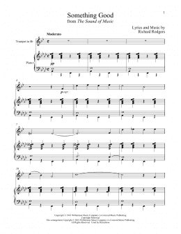 page one of Something Good (from The Sound Of Music) (Trumpet and Piano)