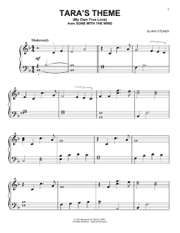 page one of Tara's Theme (My Own True Love) (from Gone With The Wind) (Very Easy Piano)