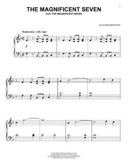 page one of The Magnificent Seven (Very Easy Piano)