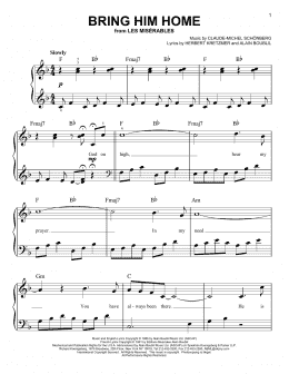 page one of Bring Him Home (from Les Miserables) (Very Easy Piano)