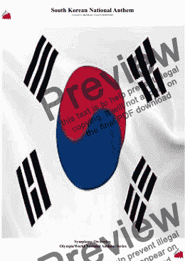 page one of South Korean National Anthem for Symphony Orchestra (KT Olympic  Anthem Series)