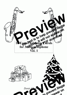 page one of 10 Easy Christmas Carols for 3 Alto Saxophone
