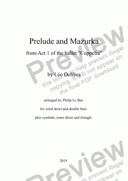 page one of Prelude and Mazurka