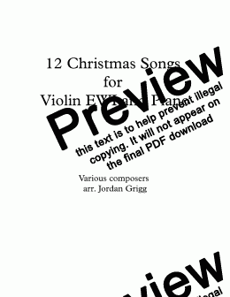 page one of 12 Christmas Songs for Violin EWI and Piano - Score and parts