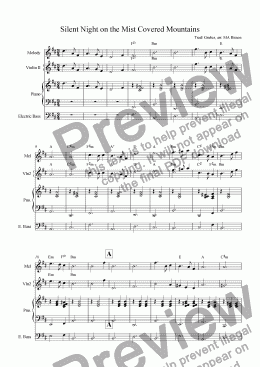 page one of Silent Night on the Mountains - a Christmas waltz for ceilidh band