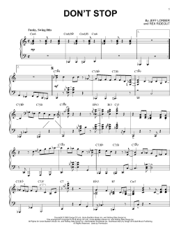 page one of Don't Stop (Piano Solo)