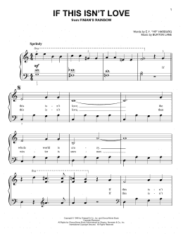page one of If This Isn't Love (from Finian's Rainbow) (Very Easy Piano)