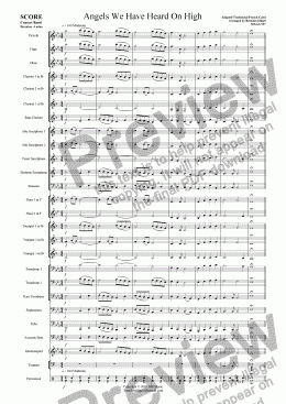 page one of Angels We Have Heard On High (Christmas) - Concert Band