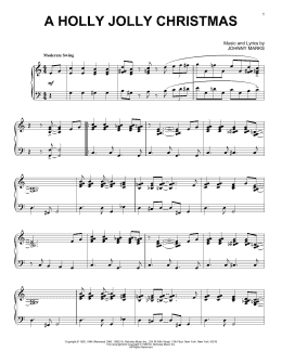 page one of A Holly Jolly Christmas (Piano Solo)