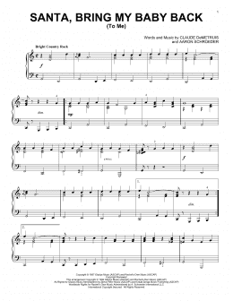 page one of Santa, Bring My Baby Back (To Me) (Piano Solo)