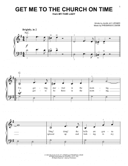page one of Get Me To The Church On Time (from My Fair Lady) (Very Easy Piano)