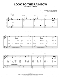 page one of Look To The Rainbow (from Finian's Rainbow) (Very Easy Piano)
