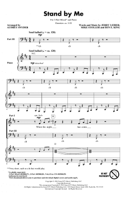 page one of Stand By Me (arr. Audrey Snyder) (3-Part Mixed Choir)