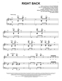 page one of Right Back (Piano, Vocal & Guitar Chords (Right-Hand Melody))