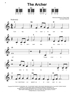 page one of The Archer (Super Easy Piano)