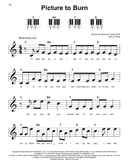 page one of Picture To Burn (Super Easy Piano)