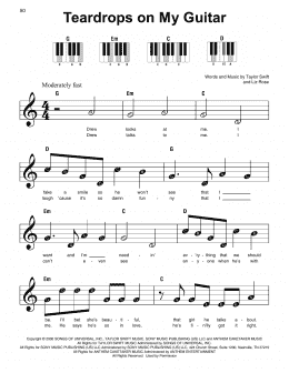 page one of Teardrops On My Guitar (Super Easy Piano)