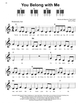 page one of You Belong With Me (Super Easy Piano)