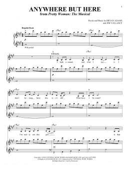 page one of Anywhere But Here (from Pretty Woman: The Musical) (Piano & Vocal)