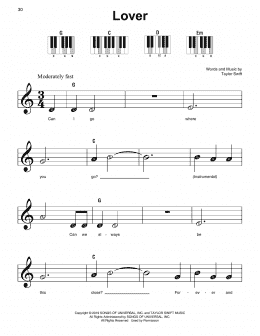 page one of Lover (Super Easy Piano)