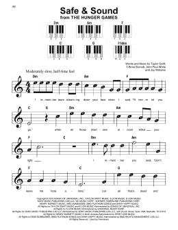 page one of Safe & Sound (feat. The Civil Wars) (from The Hunger Games) (Super Easy Piano)