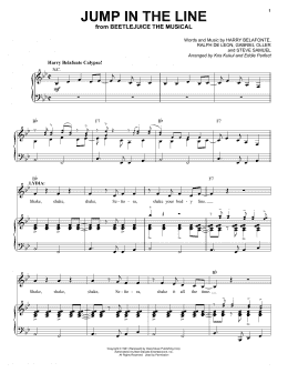 page one of Jump In The Line (from Beetlejuice The Musical) (arr. Kris Kulul and Eddie Perfect) (Piano & Vocal)