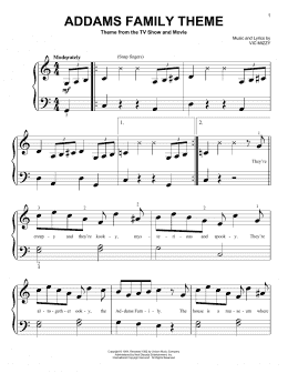 page one of The Addams Family Theme (Big Note Piano)
