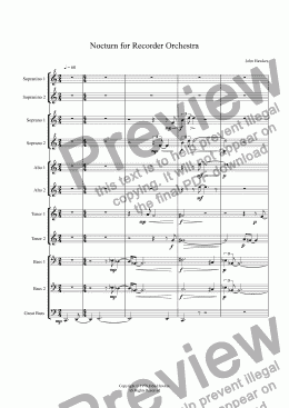 page one of Nocturn for Recorder Orchestra