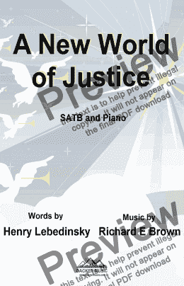 page one of A New World of Justice - SATB