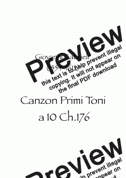 page one of Canzon Primi Toni a 10 Ch.176