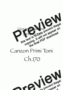 page one of Canzon Primi Toni Ch.170