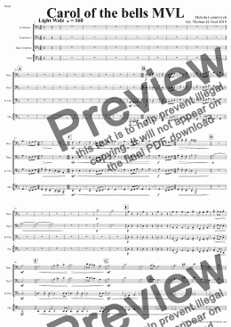 page one of Carol of the bells - Pentatonics style - Concert Band