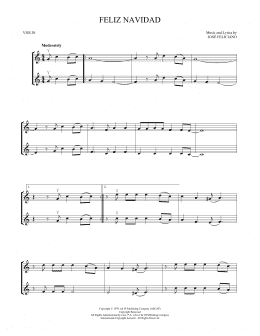 page one of Feliz Navidad (Violin Duet)