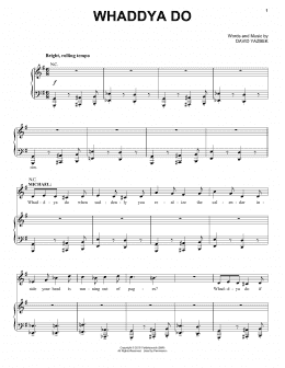 page one of Whaddya Do (from the musical Tootsie) (Piano & Vocal)