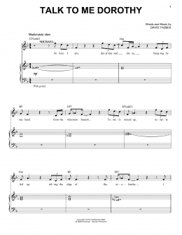 page one of Talk To Me Dorothy (from the musical Tootsie) (Piano & Vocal)