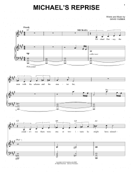 page one of Michael's Reprise (from the musical Tootsie) (Piano & Vocal)