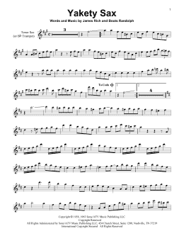 page one of Yakety Sax (Tenor Sax Solo)