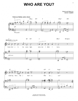 page one of Who Are You? (from the musical Tootsie) (Piano & Vocal)