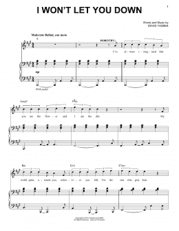 page one of I Won't Let You Down (from the musical Tootsie) (Piano & Vocal)