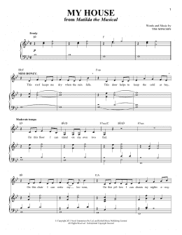 page one of My House (from Matilda the Musical) (Piano & Vocal)