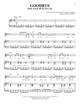 page one of Goodbye (from Catch Me If You Can) (Piano & Vocal)