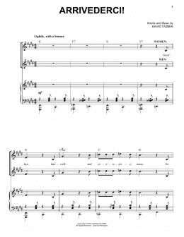 page one of Arrivederci! (from the musical Tootsie) (Piano & Vocal)